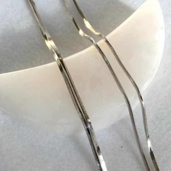 Sterling Silver 925 Italy 30" Three Sided Triangular Snake Chain Necklace 10.16g - Picture 7 of 15